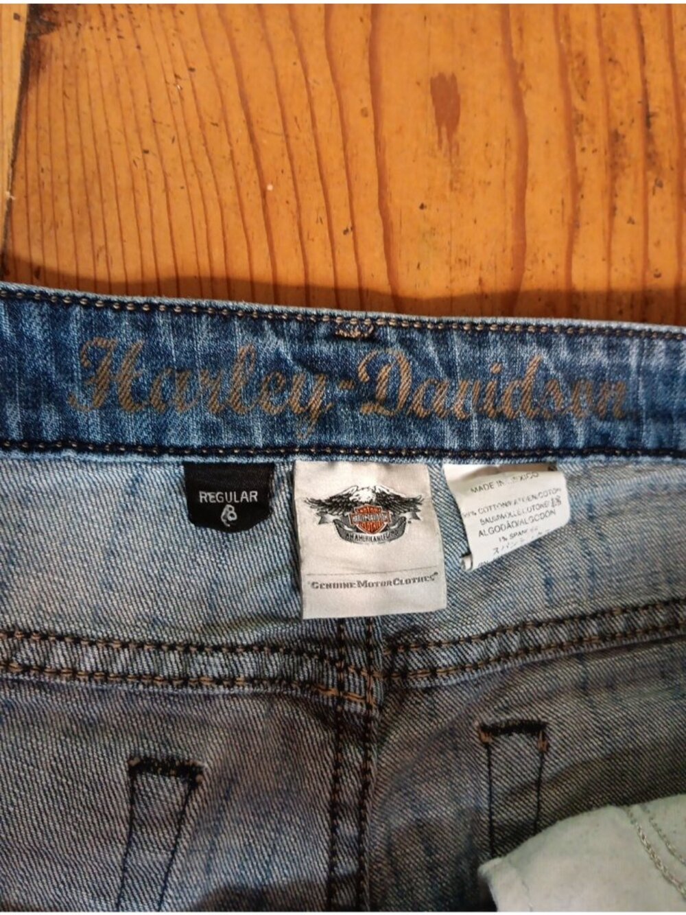 Harley Davidson Jeans Women 8 Regular Bootcut Embroidered Pocket Distressed Read - Picture 11 of 12